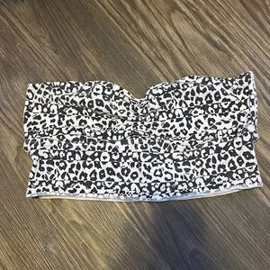 Black and white cheetah print bandeau top from pink